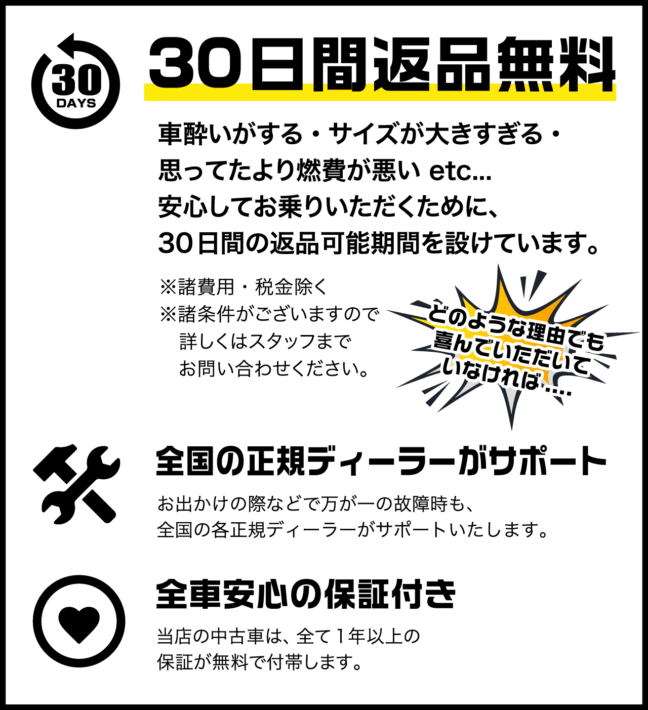 当社が多くのお客様に選ばれる3つの理由。